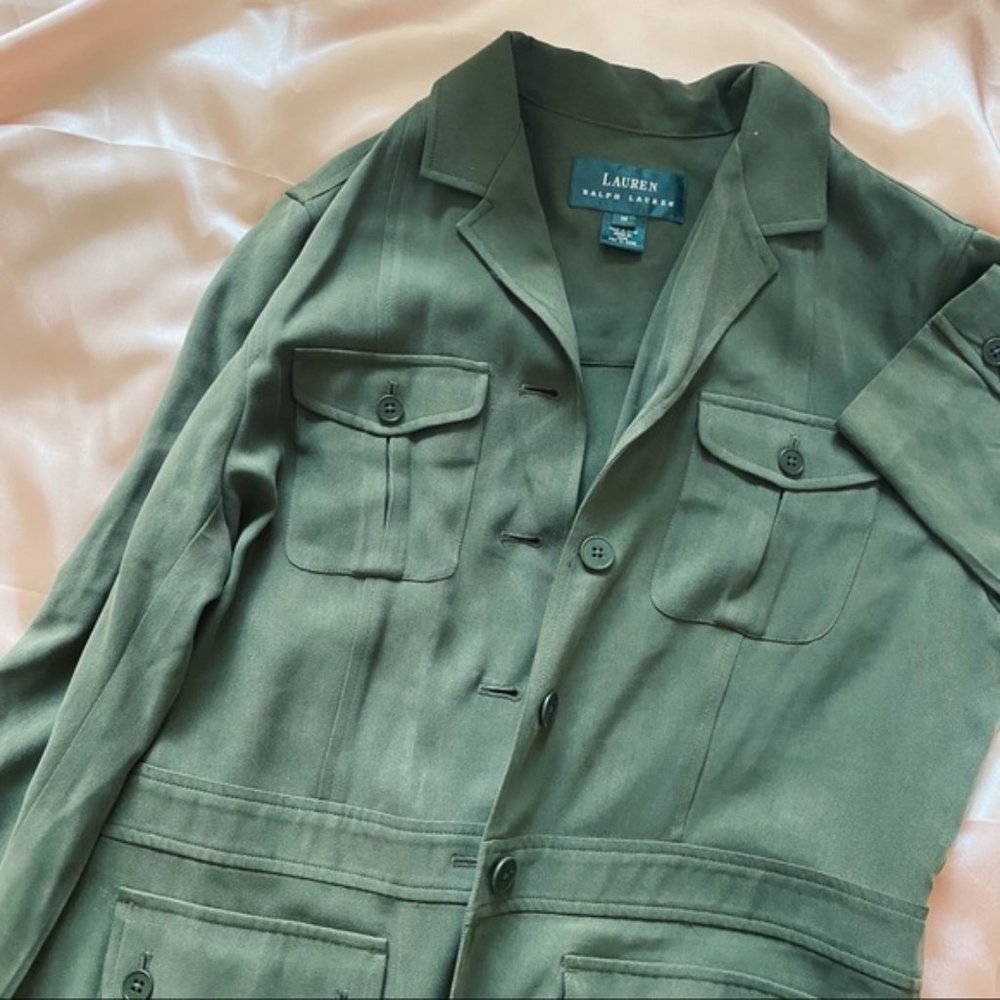 Lauren Ralph Lauren Green Jacket Top M - Picture 3 of 7